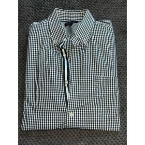 Men's Banana Republic Long Sleeve Button Down Green Shirt Large Standard‎ Fit